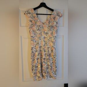 NWT Bariano Zuma Cap Sleeve Sequin Mini Dress